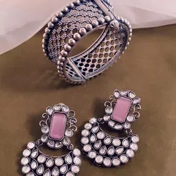 ATIBELLE Silver-Plated Kundan-Studded Jewellery Set-picture-16