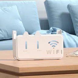 kpton WiFi Router Holder Wall Mount Plastic Wall Shelf image 4