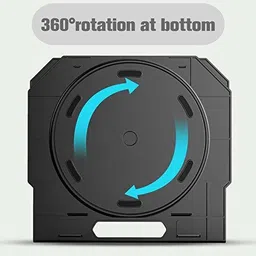 TARKAN 360° Rotating Multi Angle Ventilated Stand for All 12 to 15.6 Inch Laptops Notebook MacBook Air Pro with Mobile Holder (Black) 360° Rotating Multi Angle Ventilated Stand Laptop Stand image 2