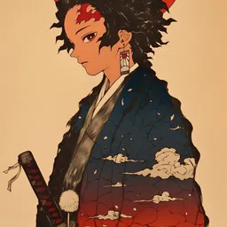 happy peel Tanjiro Sunset Style Poster | A4 Glossy | Peel & Stick | Demon Slayer Decor Vinyl-picture-14