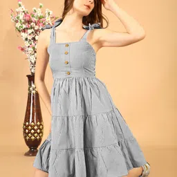 burgstudio9 Women Fit and Flare Black Above Knee/Mid Thigh Length Dress image 4