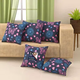 villagers Microfibre Cushion Pack of 5 Geometric Premium Cushion Set | (16x16 inch)-picture-21