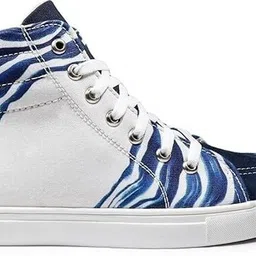 kobsook Luxe Men High Ankle Sneakers for Men (Blue Weave) High Tops For Men image 3