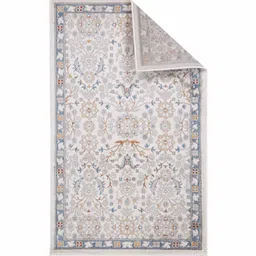 sapana carpet-mats Cream & Grey Abstract Polyester 6 x 9 Feet Machine Made Carpet image 3