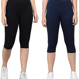 andrey Women Black, White Capri-picture-10