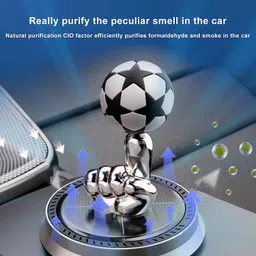 lavitra Solar Rotating Finger Football Car Air Freshener Solar Energy Car Perfume Diffuser image 2