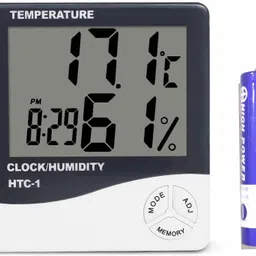 goodsbazaar Portable HTC Clock Digital Hygrometer Humidity Meter with clock 1 Thermometer All-in-One Digital Moisture Measurer-picture-31