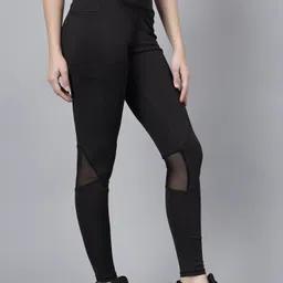 cosvos Solid Women Black Tights image 3