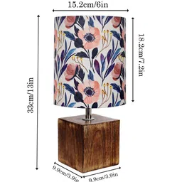 homesake Modern Zen Wooden Lampshade Nightstand Lamp image 2