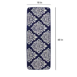 saral home Blue Cotton 47 x 18 Inches Machine Made Floor Runner image 3