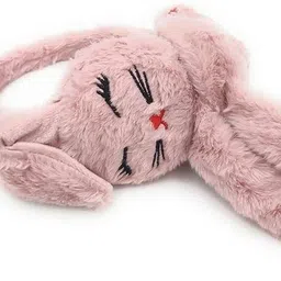 lr fashion Bunny Earmuffs with Moving Jumping Rabbit Ears Headbands Winter Dark pink Ear Muff image 3