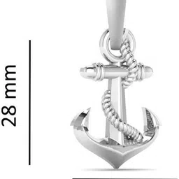 akshat sapphire Sterling Silver (92.5% purity) Ship Anchor Pendant (Big Size) for Men & Women Pure Silver Stylish and fashionable ship anchor Locket (Big Size) for Good Health & Wealth Sterling Silver Pendant image 3