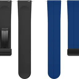 ACM WSM19G22BKDBL1352 Pack of 2 Watch Strap Magnetic Clasp 22mm for Watchout Elegant Gen2 Smartwatch (Black/Dark Blue) Smart Watch Strap image 3