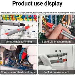 hty HTC Multimeter Cord Probe Set Test Pair 10 A Sharp Lead Needle Set Digital Multimeter image 5