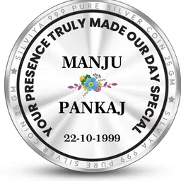 silviya BIS Hallmarked Personalized 25th Anniversary Return Gift (CB25-25G1307) S 999 25 g Silver Coin-picture-28