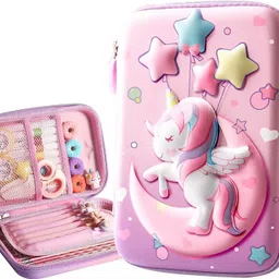 joy maker Stationery Pouch Unicorn Star Art Plastic Pencil Box-picture-17