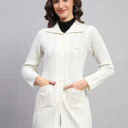 Monte Carlo Women Ribbed Woollen Longline Cardigan image 1