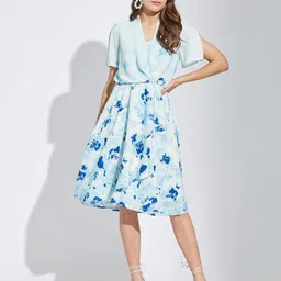 Latin Quarters Women Floral Tie & Dye Dyed A-Line Dress-image-65