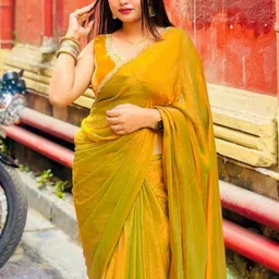 Moda Rapido Mustard Tissue Tussar Sarees image 4