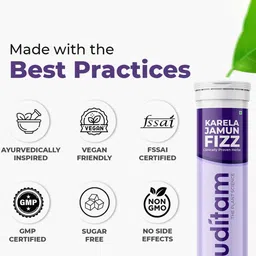 Muditam Ayurveda Karela Jamun Fizz Helps High Sugar Condition - 20 Tablets image 4