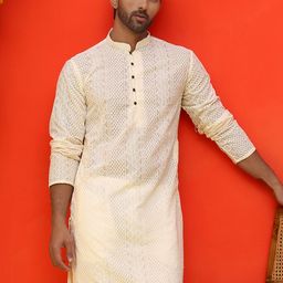 Jompers Men Embroidered Chikankari Kurta-picture-8