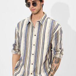 The Souled Store Men Opaque Striped Casual Shirt-picture-18