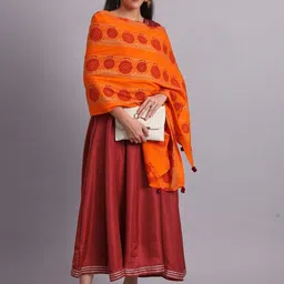 Sangria Ethnic Motifs Printed Cotton Dupatta image 4