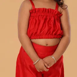 The Mini Trunk Girls Shoulder Straps Blouson Top & Trousers Clothing Set image 4