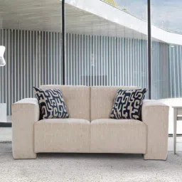 casacraft from pepperfry Pamplona Fabric 2 Seater Sofa In Midas Ivory Colour-picture-22