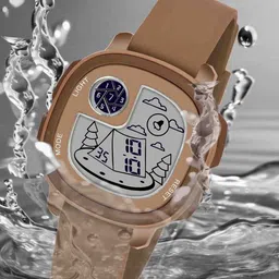 KIDSUN Kids Silicon Straps Digital Multi Function Watch 8011_BROWN_BROWN-picture-22