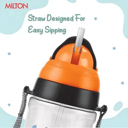 Milton Grey Blue Printed Sipper Water Bottle 600 ml image 5