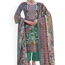 DRAVINAM Trends Embroidered Pure Cotton Unstitched Dress Material-picture-31