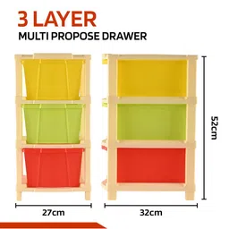 Kuber Industries Red & Green 3 Tier Storage Organisers image 3