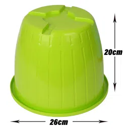 Kuber Industries 2-Pcs Green Striped Flower Pots image 3