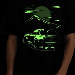 Be Crazy Glow-in-the-Dark Printed Drop-Shoulder Sleeves Cotton T-shirt image 5