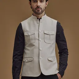 Neumen Textured Nehru Jackets-image-2
