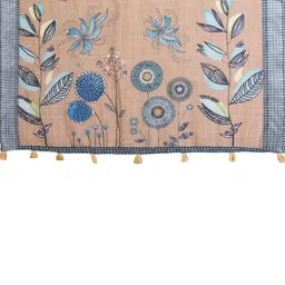 Suraj pari singh Floral Pure Linen Saree image 4