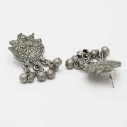Moedbuille Silver-Plated Ghungroo-Studded Oxidised Jewellery Set image 4