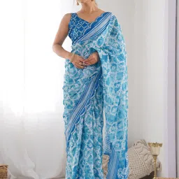Moda Rapido Embellished Poly Chiffon Fusion Saree image 2