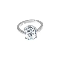 elitemart Silver-Plated Brass Zircon Finger Ring-image-93