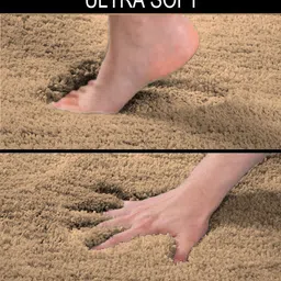 Gold Solid Polyester 30x18 Inches Super Soft Bath Mat By Luxe Home International image 4