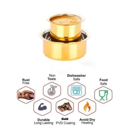 MOLTRES Gold-Toned Solid Stainless Steel Glossy Cups Set of Cups and Mugs image 2