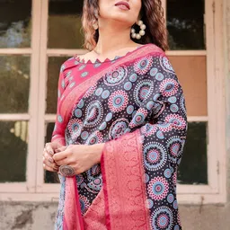 MAHARANI COUTURE Ethnic Motifs Woven Design Banarasi Saree image 4