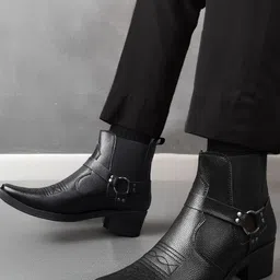 Bxxy Men Textured Slip-On Square Toe Regular Boots-image-37