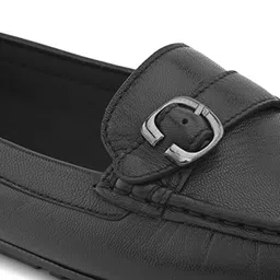 13 Reasons Women Textured Leather Lightweight Penny Loafers with Buckles image 5