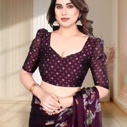 SUPERLAXMI Floral Printed Pure Chiffon Saree image 3