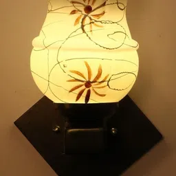 1ST TIME Brown & Black Glass Printed Cylinder Shaped Wall Lamp image 3