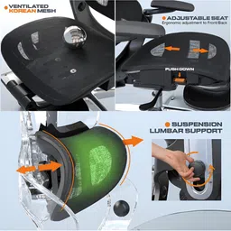 DROGO Black & Grey High Back 6D Armrest & 4D Headrest Office Chair image 2