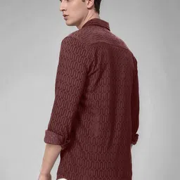 SZN Men Textured Regular Fit Casual Shirt image 5