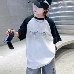 INCLUD Boys Typography Printed Round Neck Raglan Sleeves Oversized Fit T-shirt-picture-35